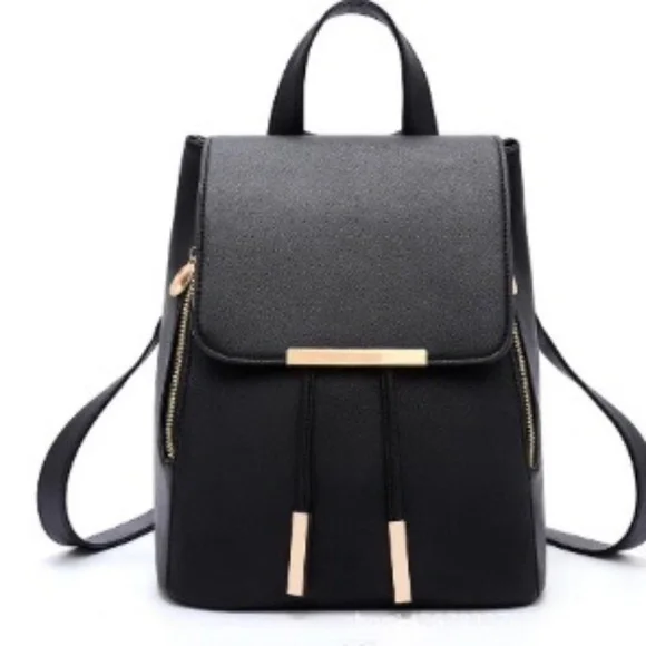 Bags | Sl3 Black Vegan Leather Backpack | Poshmark